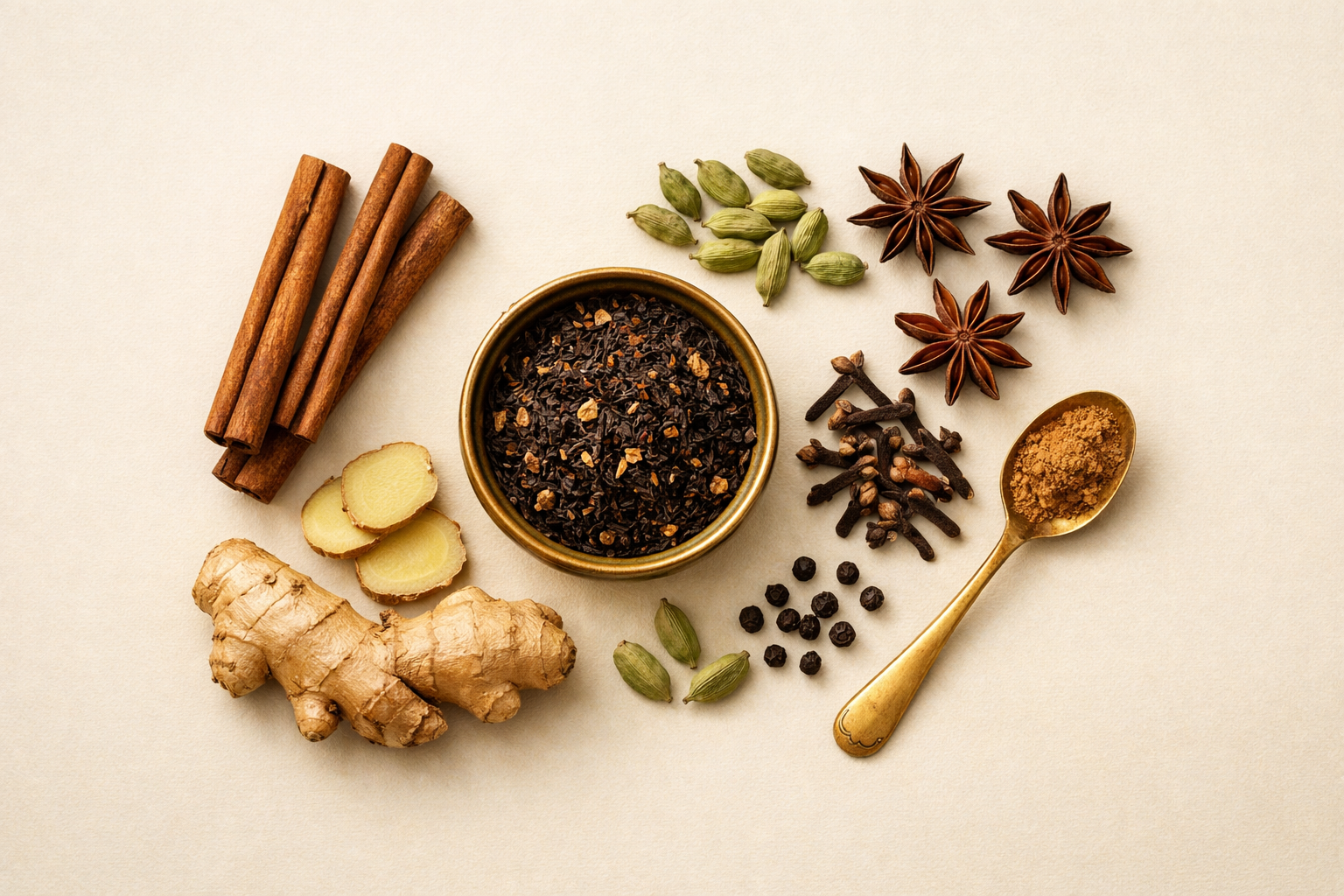 Traditional Indian chai spices